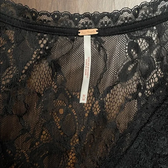 NWT Free people Lala Lace Mini Dress Black medium